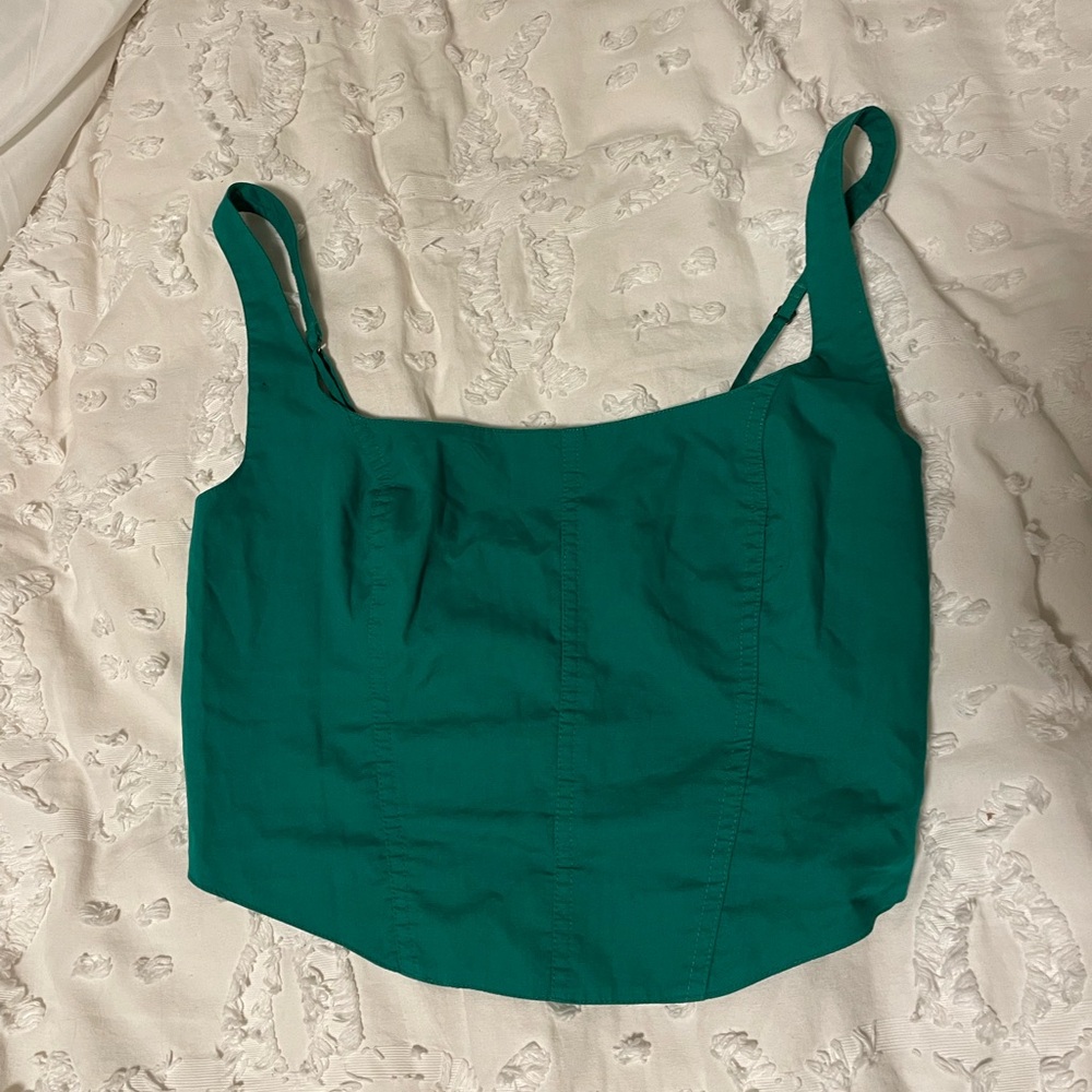 Abercrombie and Fitch green corset tank top